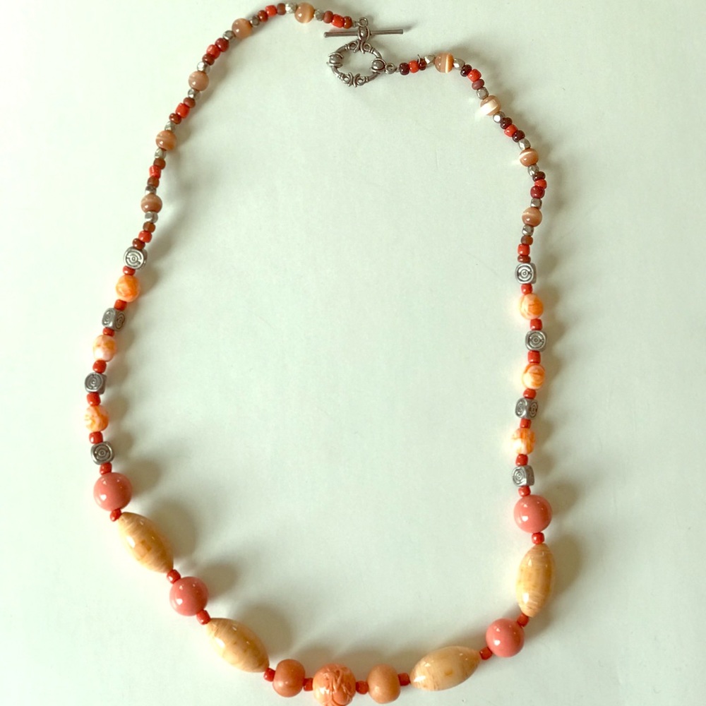 Coral bead necklace